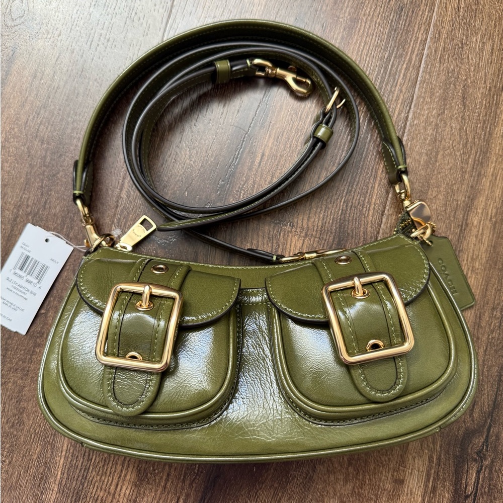Coach Ashton Olive Green Shoulder Bag + dust bag - Picture 4 of 12